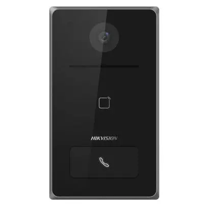 Post exterior videointerfon Hikvision DS-KV6133-ME1, 2MP, IR 3m, pentru 1 familie, aplicatie, PoE