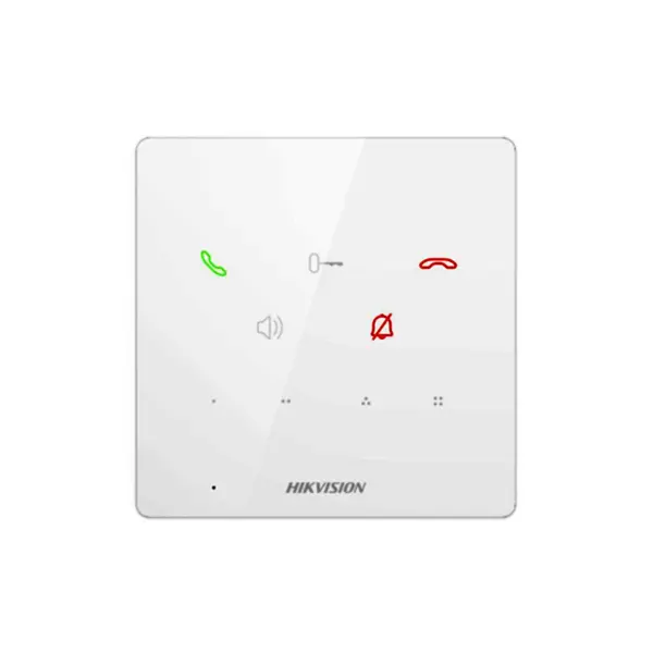 Post interfon interior IP Hikvision DS-KH6000-E1/WH, 9 butoane, touchscreen, PoE, alb