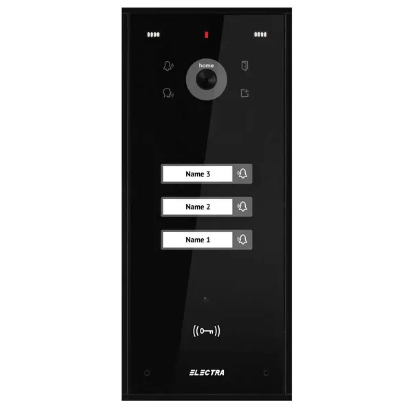 Post video exterior pentru videointerfon Electra, 3 familii, montaj aparent, negru, VPH.03S03.ELBTL