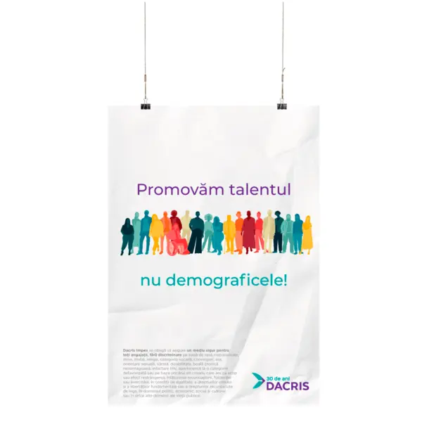 Poster 48×68 cm – tipar policromie față, DCM 200 g/mp Poster 48×68 cm – tipar policromie față, DCM 200 g/mp