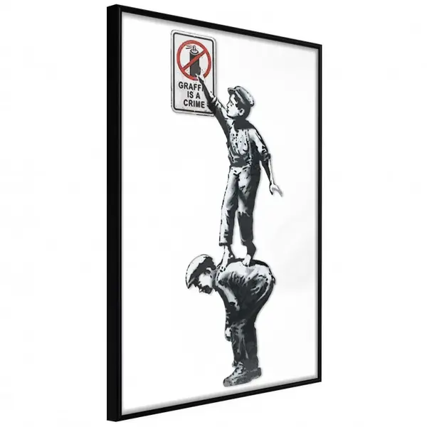 Poster - Banksy: Graffiti Is a Crime, cu Ramă neagră, 30x45 cm