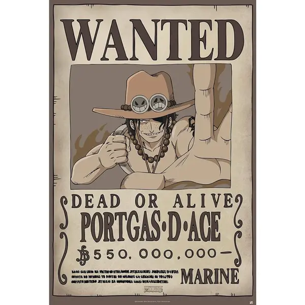 Poster One Piece - Wanted Ace (91.5x61)