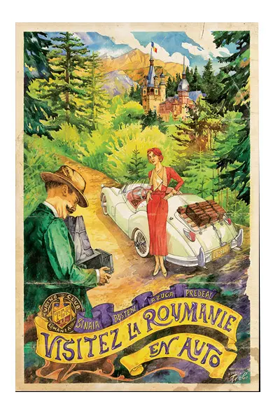 Poster - Visitez la Roumanie en Auto | Atelier Trebo