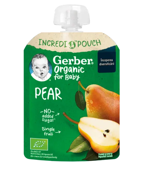 Pouch din pere de la 4 luni, 80g, Gerber