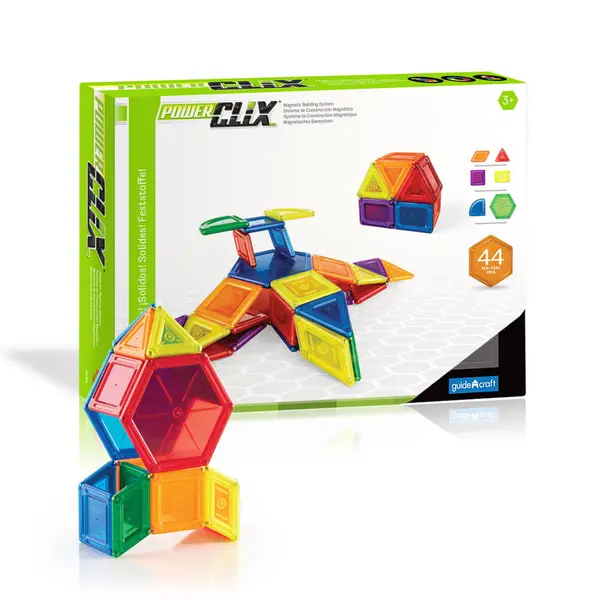 PowerClix Solids, set magnetic, 48 piese, Guidecraft multicolor