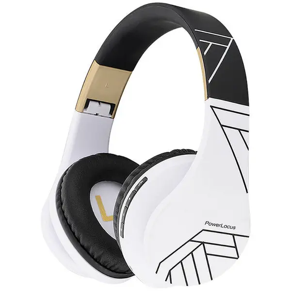 PowerLocus Casti Wireless Over-Ear Pentru Copii, PowerLocus P1, Protectie auz 85db, Microfon, Wireless, Bluetooth 5.3, Compatibilitate universala pentru iPhone, Android, Laptop, PC, Negru/Alb