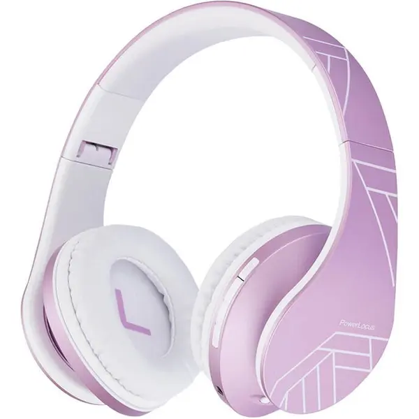 PowerLocus Casti Wireless Over-Ear Pentru Copii, PowerLocus P1, Protectie auz 85db, Microfon, Wireless, Bluetooth 5.3, Compatibilitate universala pentru iPhone, Android, Laptop, PC, Lavanda