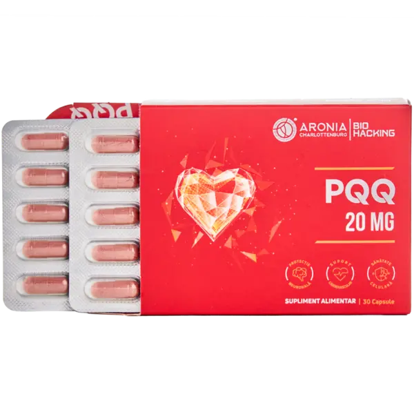 PQQ la 20 mg — 30 capsule care susțin sănătatea celulelor, performanța cognitivă și energia durabilă | Bio Hacking