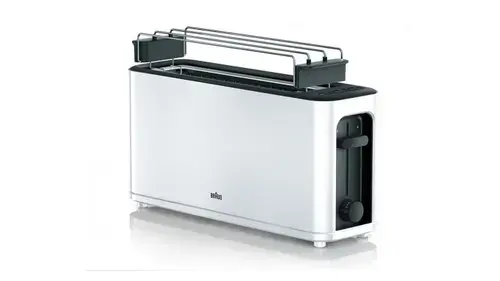 Prajitor de paine Braun HT3110WH, 1000 W, 1 felie, 7 setari rumenire (Alb)