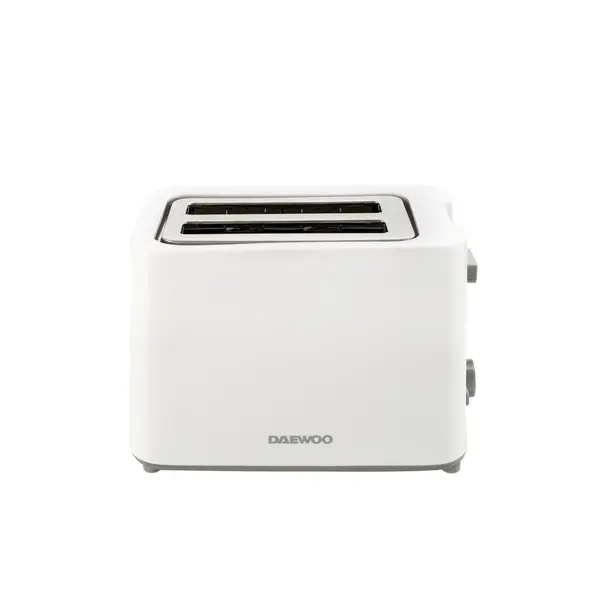 Prajitor de paine Daewoo, putere 750 W, 6 niveluri de rumenire, tavita de firimituri, spatiu depozitare cablu, control electronic rumenire, carcasa Cool Touch, Alb