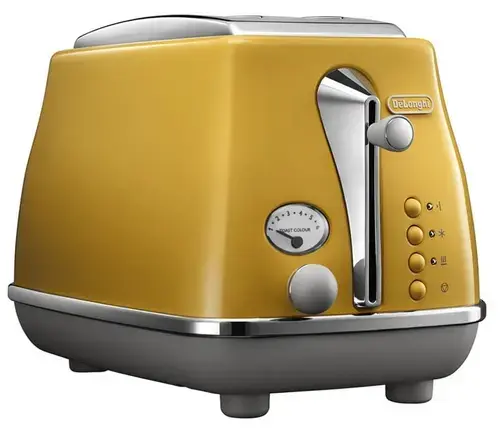 Prajitor de paine De'Longhi Icona Capitals New York CTOC 2103.Y, 900 W, 2 felii, Control rumenire (Galben)