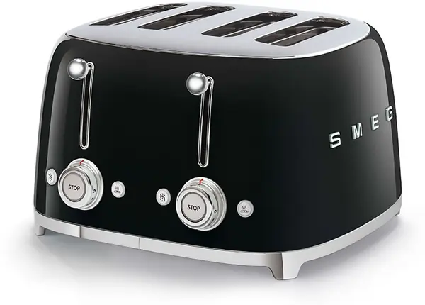 Prăjitor de pâine dublu Smeg - TSF03BLEU, 2000W, 6 viteze, negru