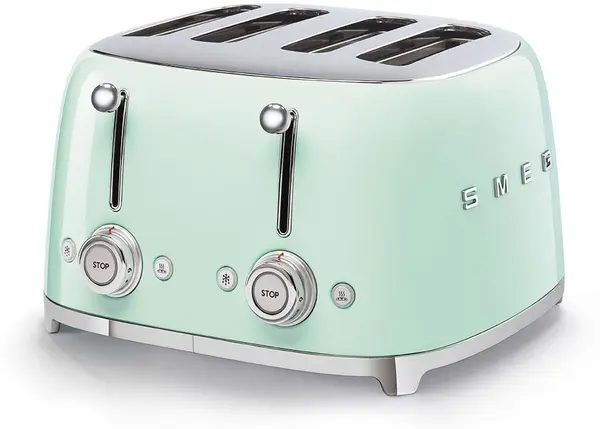 Prăjitor de pâine dublu Smeg - TSF03PGEU, 2000W, 6 viteze, verde