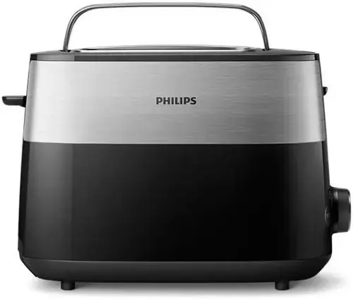 Prajitor de paine Philips Daily Collection HD2516/90, 2 felii, 830W (Negru/Argintiu)
