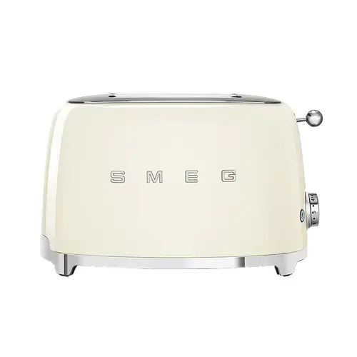 Prajitor de paine Smeg TSF01CREU, 950 W, 2 felii, 6 niveluri pentru rumenire (Crem)