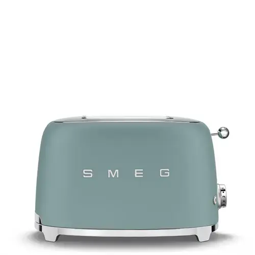 Prajitor de paine Smeg TSF01EGMEU, 950W, 2 sloturi, 6 trepte de rumenire (Verde inchis)