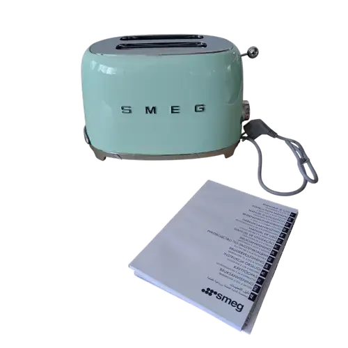 Prajitor de paine Smeg TSF01PGEU, 950W, 2 sloturi, 6 trepte de rumenire (Verde)