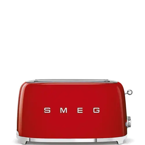 Prajitor de paine Smeg TSF02RDEU, 1500 W, 4 felii, 6 niveluri pentru rumenire (Rosu)