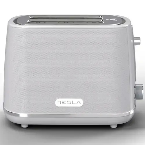 Prajitor de paine Tesla TS400GX, 930 W, 2 felii, Functie Dezghetare, Functie Reincalzire (Alb/Gri)