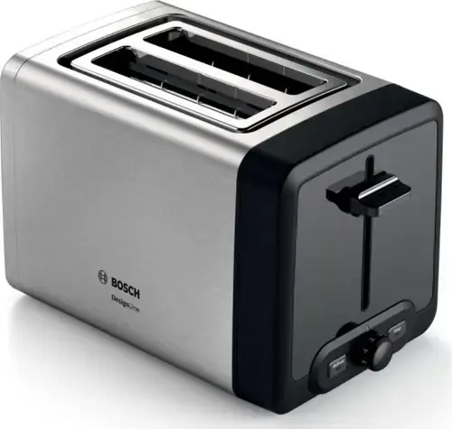 Prajitor paine Bosch DesignLine TAT4P420, 2 Felii, 970 W (Argintiu/Negru)