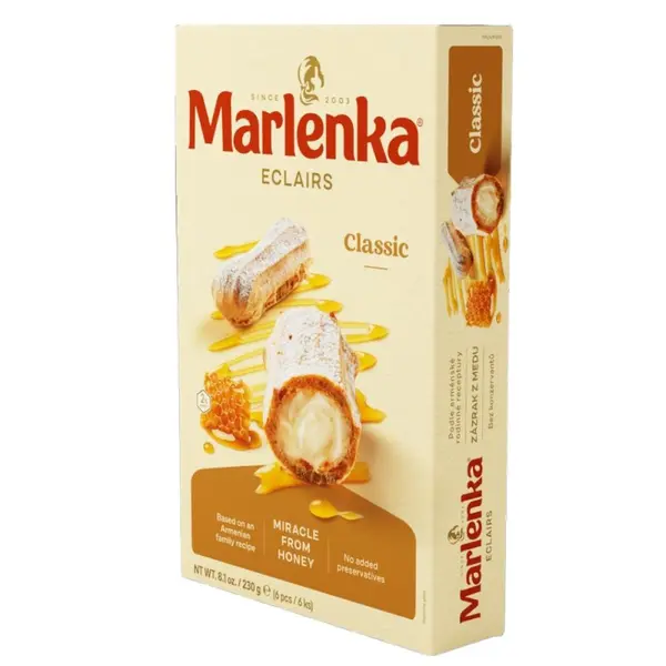 Prajitura Eclaire cu Crema de Vanilie, 230 g, Marlenka