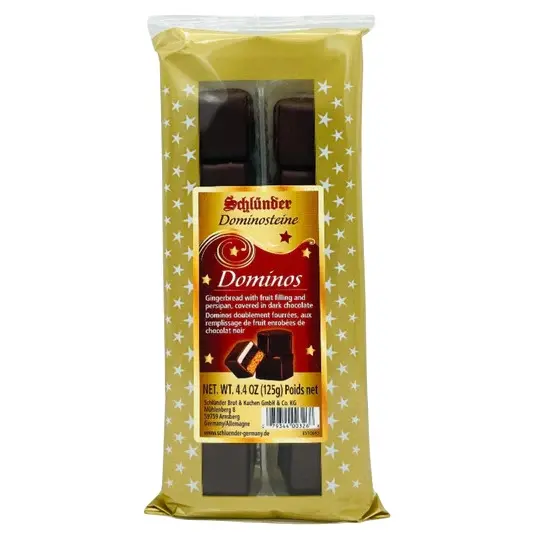 Prăjiturele Domino cu turtă dulce, măr și ciocolată neagră – Schlunder 125g