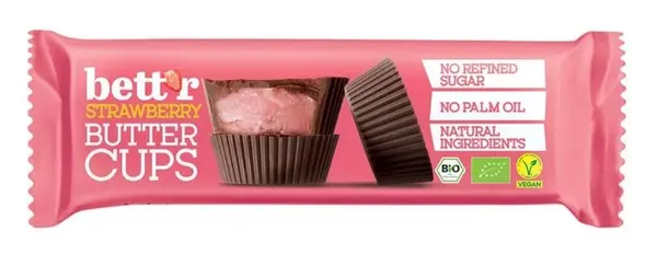 Praline bio cu cremă de căpșuni, 3 x 13 g, Bett'r
