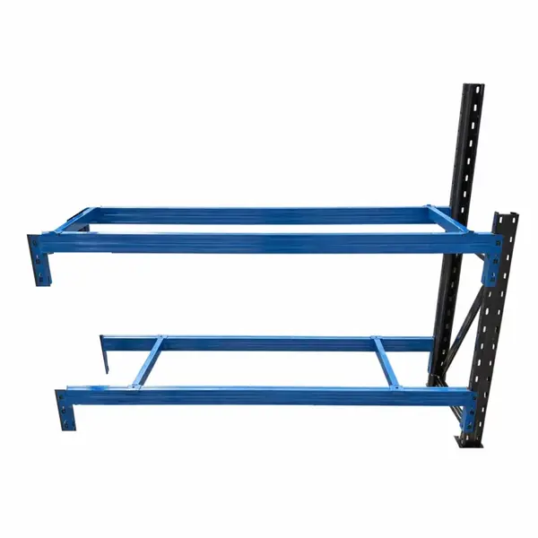 Prelungire masa de lucru industriala cu cadru superior pentru panou, dimensiuni L2000 × D600 × H1000/1500 mm, capacitate 1000 kg/nivel-Gray & Blue