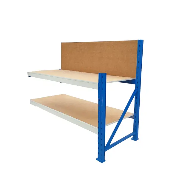 Prelungire pentru masa de lucru industriala cu panou din placaj L2000 x D600 x H1000/1500mm-200kg/nivel BLUE & WHITE