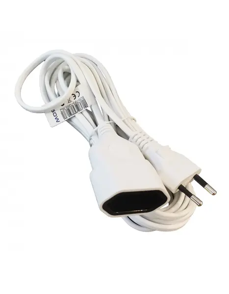 Prelungitor 2 metri cu 1 Nechuko, Cablu 2x 0.75mm, Culoare Alb, Putere 550W 10A, TED Electric TED004154