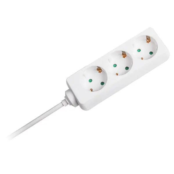 Prelungitor 3 prize, cablu 3G1.5mm², 3 m, alb, V-Tac SKU-8755