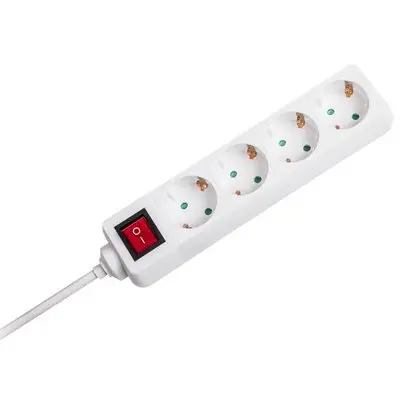Prelungitor 4 cai cu intrerupator 1.5M( 3G1.5MM2) alb V-TAC SKU-8764