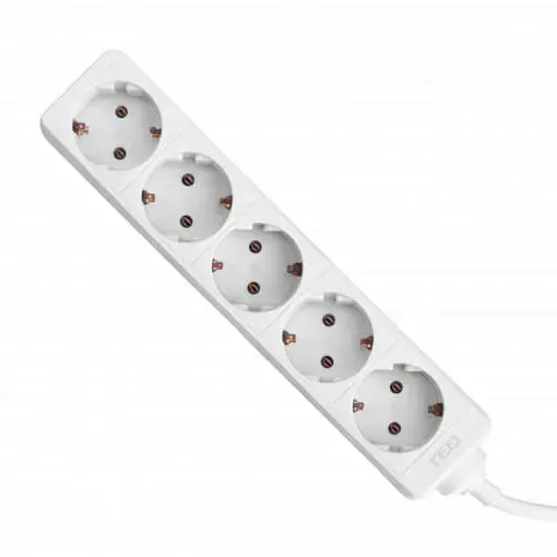 Prelungitor 5metri 5prize alb(1/20) Prelungitor 5metri 5prize + intrerupator alb(1/20)