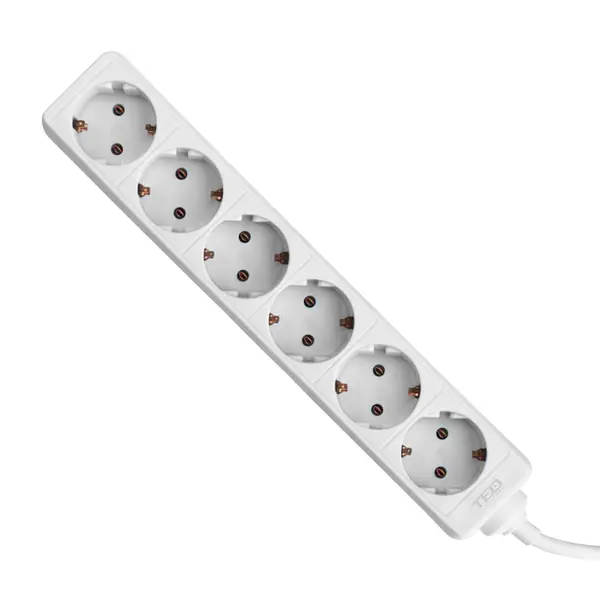Prelungitor 6 prize Schuko, 5 m, cablu 3x1,5 mm², 16A/3680W, alb, TED Electric TED000880