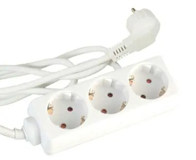 Prelungitor Arcas 1.5 metri cu 3 Schuko, Cablu 3x 1.5mm, Culoare Alb, Putere 3500W 16A, 927 01003, GN000878