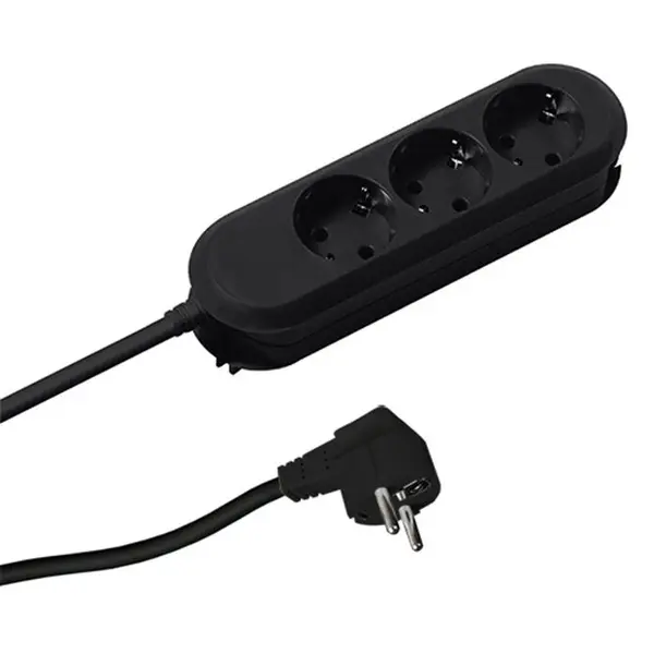 Prelungitor Bachmann SMART 3xCEE7/3 FI N B387.172, 3 prize, cablu 5 m, 3x1,5 mm, negru
