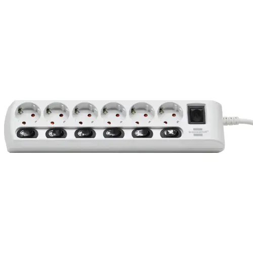 Prelungitor Brennenstuhl 1153110126, 6 prize cu intrerupatoare, 2m, Alb