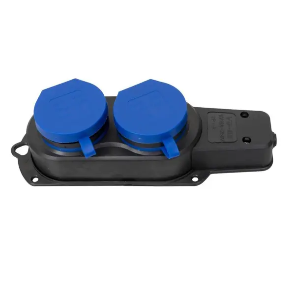 Prelungitor Cauciucat Exterior, 2 Lacasuri, fara Cablu, 16A, IP44