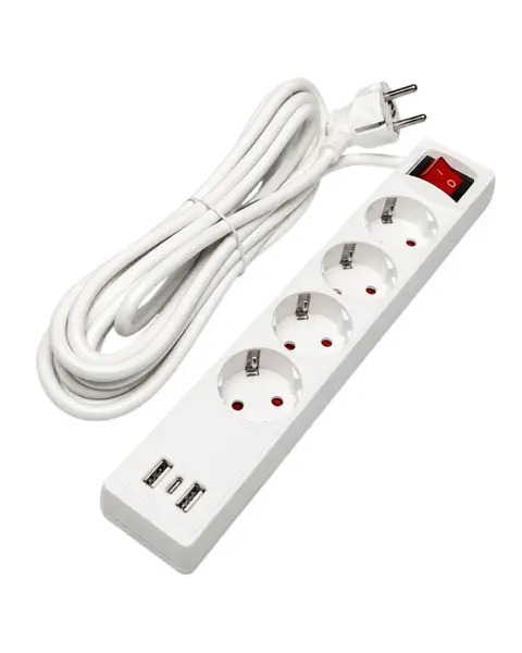 Prelungitor cu Intrerupator si USB 5M + 4P