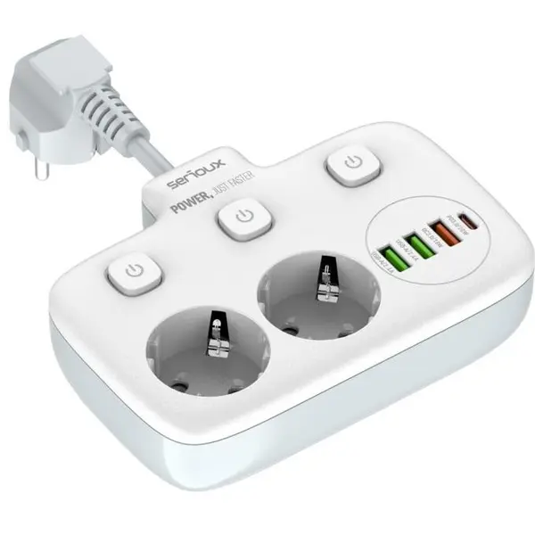 PRELUNGITOR CU PROTECTIE SERIOUX QC3.0 SRXP-PS24W