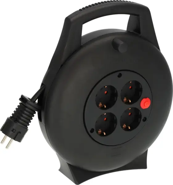 prelungitor cu rola brennenstuhl vario line, 4 prize, 10m, h05vv-f 3g1,5
