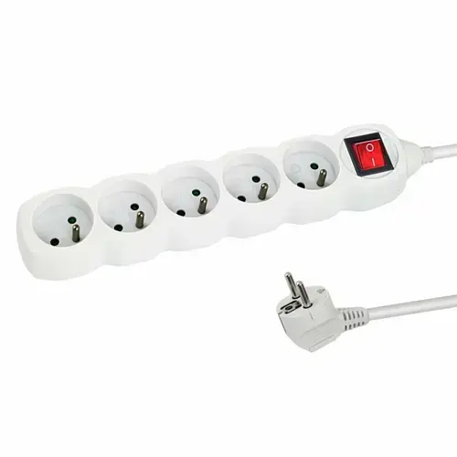 Prelungitor Esperanza ELK214W, switch ON/OFF, 5 prize, 1.5m (Alb)