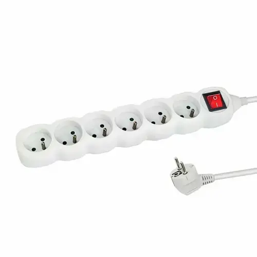 ​Prelungitor Esperanza ELK217W, switch ON/OFF, 6 prize, 1.5m (Alb)
