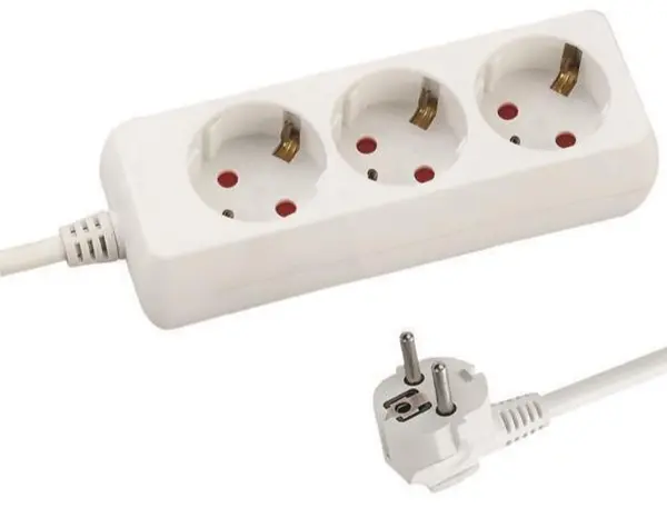 Prelungitor EUROLAMP SA - 10328, 3 prize, 3m, alb