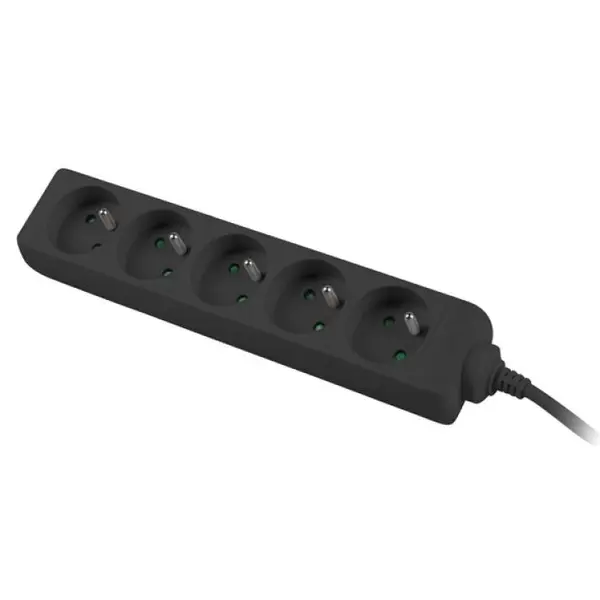 Prelungitor Lanberg 1.5m, 5 prize negru PS0-05E-0150-BK