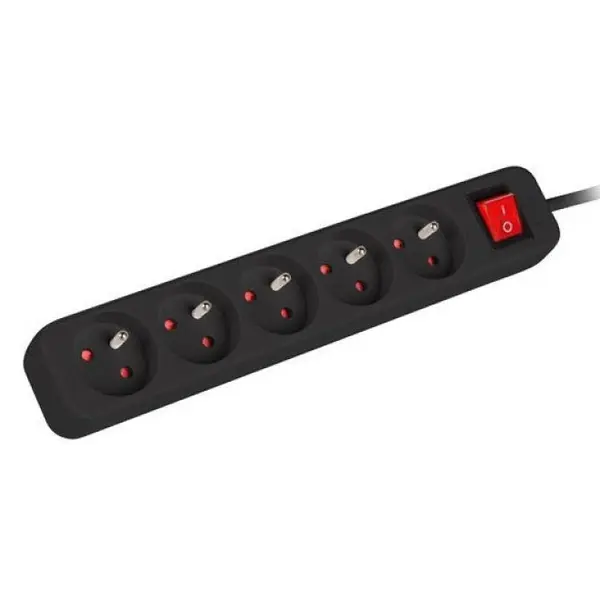 Prelungitor Lanberg 1.5m, 5 prize ng PS1-05E-0150-BK