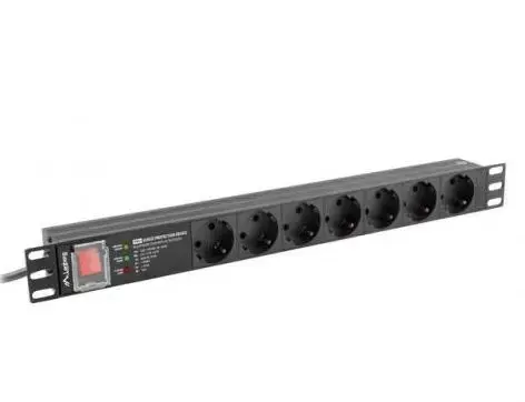 Prelungitor Lanberg PDU-07F-0200-BK, 7x Schuko (Negru)