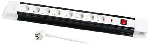 Prelungitor Logilink LPS207, 8 prize, 3m (Negru/Alb)