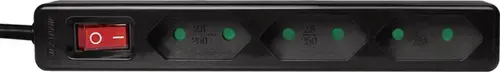 Prelungitor LogiLink LPS230B, 3 x prize EURo, 7.5 A, 1700W, protectie copii, intrerupator, 1.5 m (Negru)