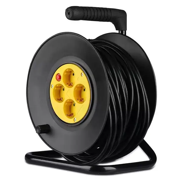 Prelungitor rolă tambur V-TAC VT-6003, 4 prize, 25 m, 3G1.5 mm², 16A/3500W
